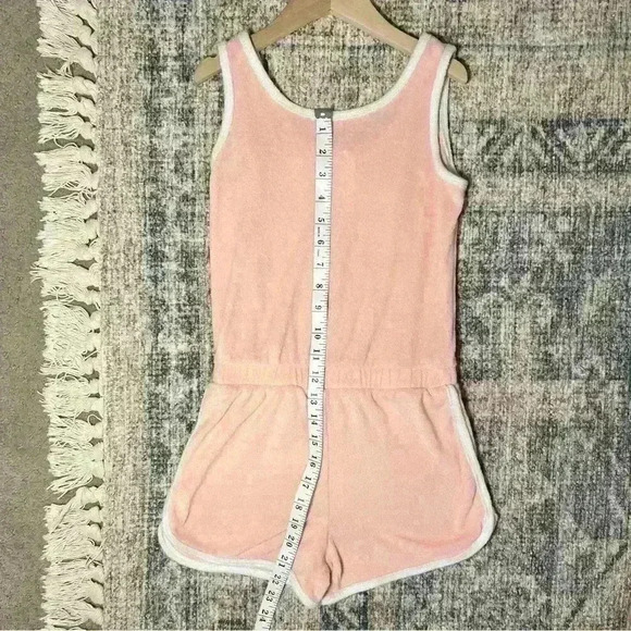 Cat & Jack Toddler Girls Sleeveless Peach Terry Romper Size Medium - Picture 3 of 5